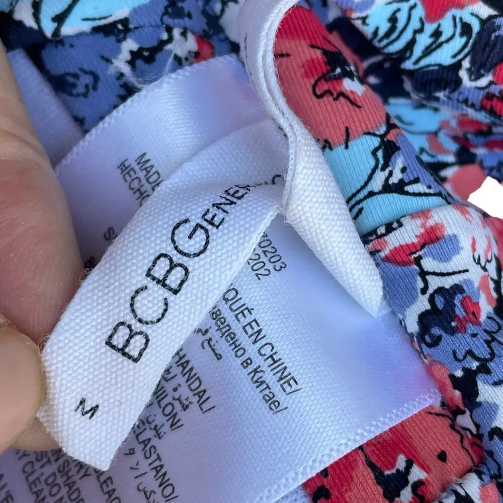 BCBG Generations‎ Bikini Sz M Multicolored Blues and Coral Excellent Condition